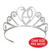 Beistle 60633-70 Glittered Metal "70" Tiara, Silver