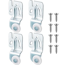 Blulu 4 Pcs Sliding Closet Door Roller Kit Wardrobe Wheels Hardware for Top Hung Bypass 3/4" to 1-3/8 Inch Thick Kitchen Doors