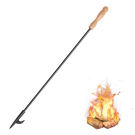 Fireplace Poker,Rust Resistant Black Finish,Heavy Duty Wrought Iron Steel,Decorative Look and Finish,Multi Use Tip, Indoor and Outdoor Use