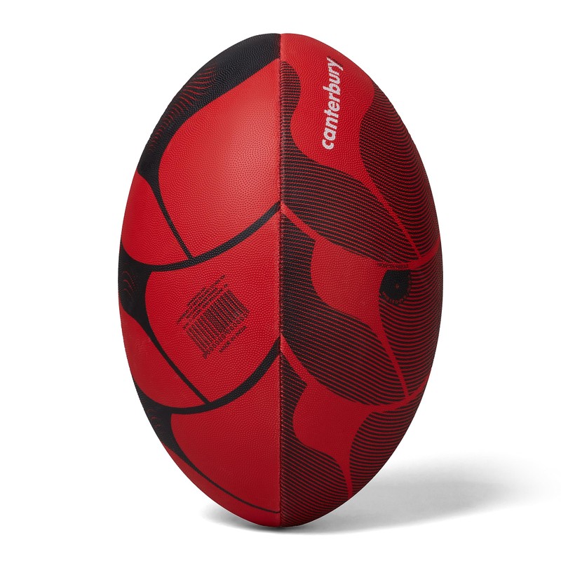Canterbury Thrillseeker Play Rugby Ball, Black/Red, 5
