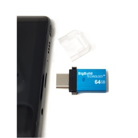 BigBuild Technology 64GB Blue Dual Drive Type C OTG USB Memory Stick Compatible with Oppo Find X, X2/X2 Lite/X2 Neo/X2 Pro, X3/X3 Lite/X3 Neo/X3 Pro Mobile
