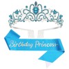 Papoopy Birthday Tiara and Crown with Sash for Women, Hair