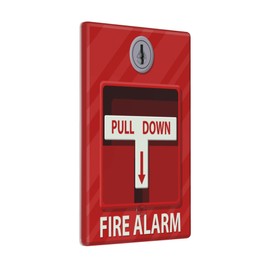 Fire Alarm Printed Blank Cover Wall Plate 1-Gang,Decorative Single Blank Switch Plate Cover 4.50" X 2.76"Inch