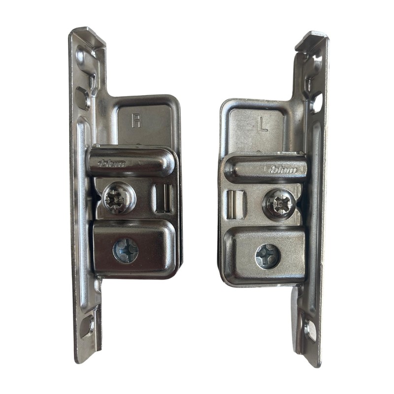 Blum Drawer Front Fixing Bracket, Nickel, Right and Left, Screw-On,