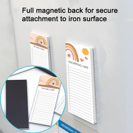 Magnetic Note Pad for Fridge with Pen Holder, 3 Packs Magnet Notepads for Refrigerator, Full Magnet Back Design Magnetic Memo Pads for Grocery List, Shopping List, To Do List, Note, Reminders- 8.66 x 3.15in (180sheets)