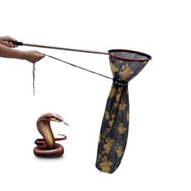 Snake Catcher Net, Rattlesnake Grabber Handling Tool Large Reptile Closure Net, Snake Traps Telescopic Pole Stick, Rattle Snake Moving and Catching Picker with a Handle Extendable from 26'' to 45‘’