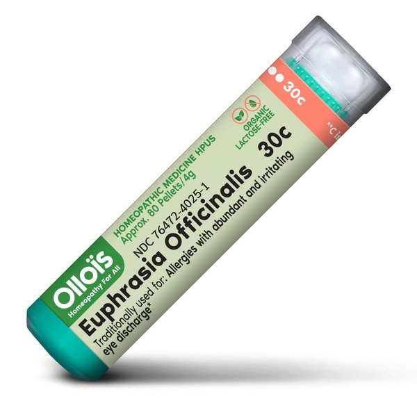 OLLOIS Euphrasia 30c Organic, Lactose-Free, Vegan, Homeopathic Medicine, 80 Pellets (Pack of 1)
