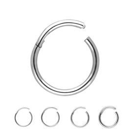 Treuheld® Segment Piercing Clicker Titanium 68 Variants, silver