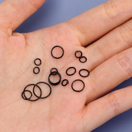 Classicseali 1940pcs Chainmail Rings, 6 Different Sizes of Black Jump Rings for Jewelry Making, Jump Ring for DIY Bracelet Earrings Necklace Jewelry Making, 4mm 5mm 6mm 7mm 8mm 10mm