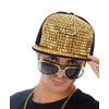 Gold Rock Star Cap with Gold Studs for Adults -