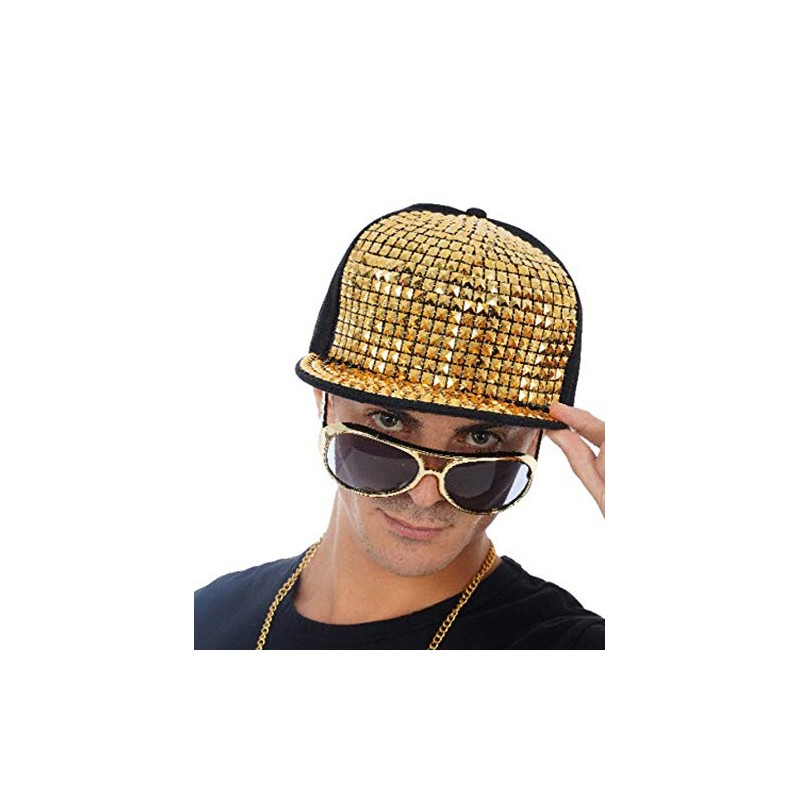 Gold Rock Star Cap with Gold Studs for Adults -