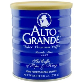 Alto Grande Super Premium Coffee Ground, Single Origin, Puerto Rico, 8.8 Ounce Canister