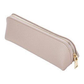 Fyore Pencil Case, PU Leather Pencil Case, Small Pencil Case with Zip, khaki, Fashion