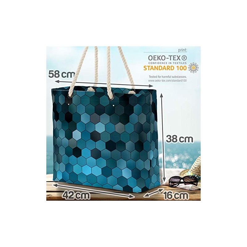 VOID Hexagon Graphic Pattern Beach Bag Shopper 58 x 38