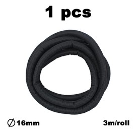 Cable conduit black, 3 m cable protection, cable conduit, flexible cable hose, cable sleeve, cable protective hose, cable conduit, self-closing, cable tunnel, can be cut to size, diameter 16 mm