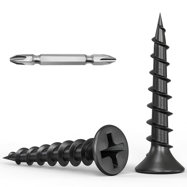 Wavanta 3.9 x 25mm Drywall Screws Coarse Thread Black Phosphate