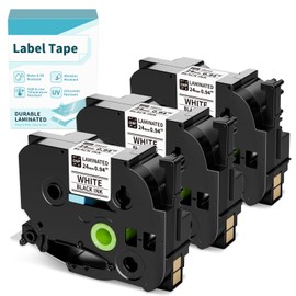 TZ Tape 24mm 0.94 Laminated White TZe-251 TZe251 TZ-251 Label Tape 5B21Z BZ Tape Replacement for Brother P-Touch Label Tape 1 Inch for Vixic P780BT & Ptouch PT-D600 PT-D610BT PT-P710BT Label Maker