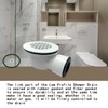 Low Profile Shower Drain Assembly with Perforated Strainer, 1.5" Side