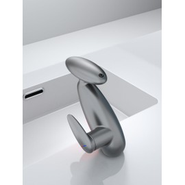 LED Bathroom Sink Faucet with Pull-Out Sprayer - 4 Modes (Waterfall Included) | 360° Rotating Spout, Single Hole Modern Washbasin Tap with LED Light Grey