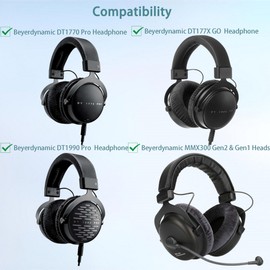 DT177X Ear Pads, HAIZEEN Ear Pads Compatible with Beyerdynamic DT1770 Pro DT177X GO DT1990 Pro MMX300 Gen 2 & Gen 1 Headphones Ear Pads Replacement Cushion (Soft Fabric/High-Quality Foam)