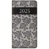 2025 Slim Wallet Size Diary Week to View Grey Floral