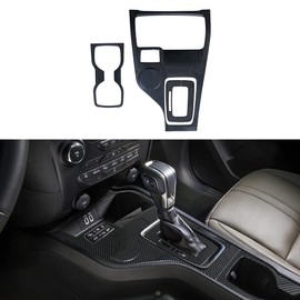 ruihe Carbon Fiber Pattern Car Gear Shift Knob Console Panel Trims Cup Holder Frame Cover Fit for Ford Ranger 2019 2020 2021 2022 North American Version (Low Version)
