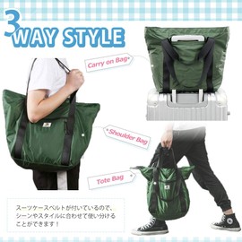 Folding Bag, Fully Waterproof, 3-Way Carrying Bag, Boston Bag, Large Capacity, Ultra Lightweight, Foldable, Travel Bag, Tote Bag, Stylish, Unisex, For Travel, Business Trip, green