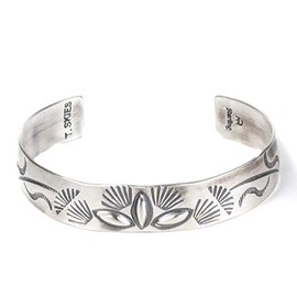 Turquoise Skies TSKIES Stamp Dancer: Yucca Sterling Silver Bracelet (Large)