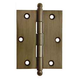idh by St. Simons 82520-005 Professional Grade Quality Genuine Solid Brass 2-1/2" x 2" Cabinet Hinges, Antique Brass