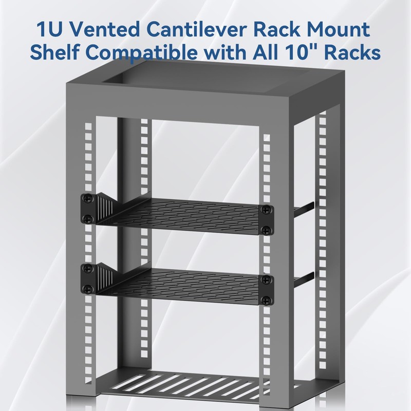 10 inch 1U Server Rack Shelf, Ventilated rack-mounted cantilever tray