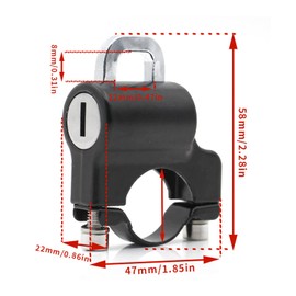 Acouto Candado para Casco de Motocicleta con 2 Llaves para Manillar de 22 a 28 Mm 0,9 a 1,1 Pulgadas Candado Antirrobo para Casco de Motocicleta para Bicicleta Eléctrica Bicicleta ATV Accesorios