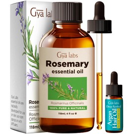 Gya Labs Rosemary Essential Oil Set for Hair - Huge 4 Fl Oz - 100% Pure Natural Rosemary Oil for Skin & Scalp, Diffuser & Candle Making Scent