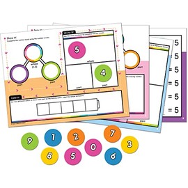 Carson Dellosa Edu-Clings Silicone 21-Piece Dry Erase Number Bonds, Kindergarten & Grade 1 Manipulatives, Math Dry-Erase Mats and 0-9 Math Manipulatives for Addition and Subtraction