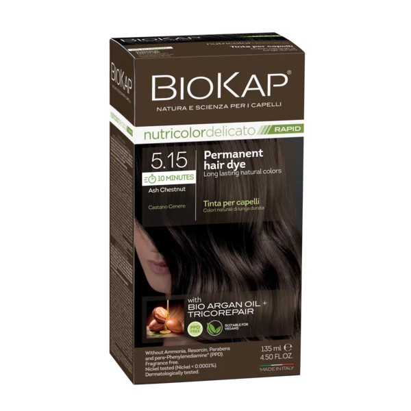 BioKap Nutricolor Delicato Rapid Hair Dye 135ml - Ash Chestnut 5.15