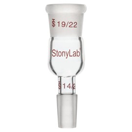 stonylab Glass Reducing Connection Adapter, Borosilicate Glass 19/22 Outer Joint to 14/20 Inner Joint Connection Adapter for Laboratory Laboratory Supplies
