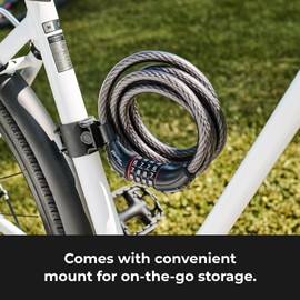 Master Lock Cable Lock, Set Your Own Combination Bike Lock, 6 ft. Long, Black, 8122D