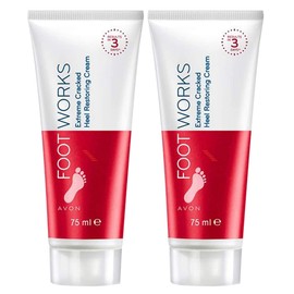 Avon Foot Works Maximum Strength Cracked Heel Cream - 2 Servings 2.5 Fl Oz / 에이본 풋 웍스 최대 강도 크랙 힐 크림 - 2개 분량 2.5 Fl Oz