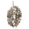 com-four® Door Wreath for Christmas - White Advent Wreath with