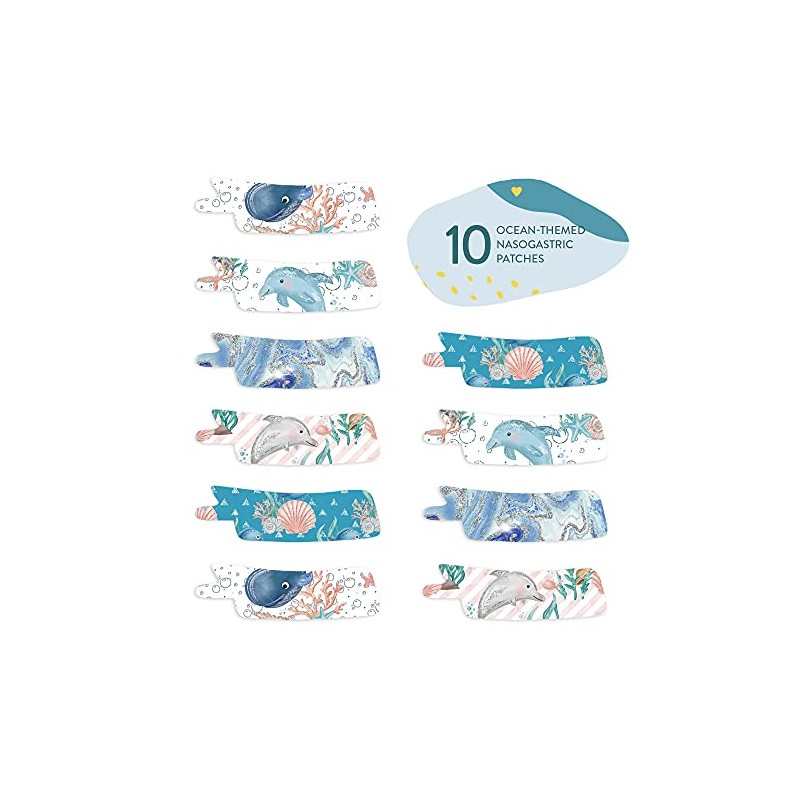 Nasogastric or Oxygen Tube precut Adhesive Tape Ocean Mix x
