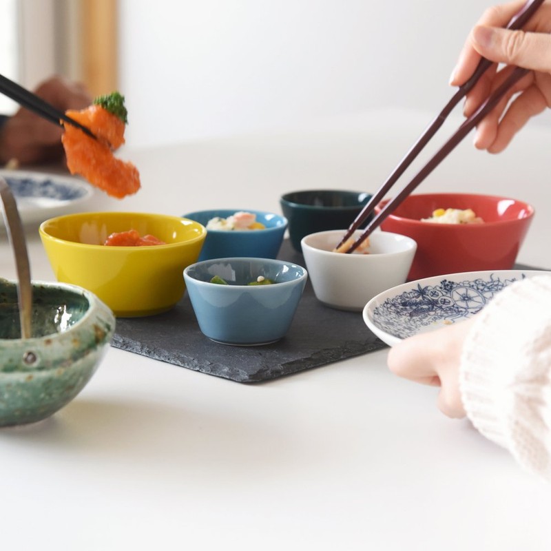 natural69 irotoridori [Bowl Small] blue, green, 6 X/Tall 3.5 cm Hasami