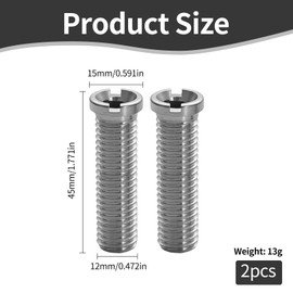 Pack of 2 hollow screw sink, strainer basket valve, M12 screws for Blanco sink accessories and Franke sink replacement parts, accessories for kitchen sinks, stainless steel hollow screws, sink screws