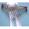 Women Belly Dance Hip Scarf, Sequin Tassels Triangle Tribal Wrap