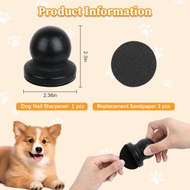 Dog Nail File, Pet Scratch Board, Including 3 Replaceable File Discs, Can be Used to Modify and Polish Pet Toenails, and Help Dogs and Cats Establish Fingertip Health(Black)