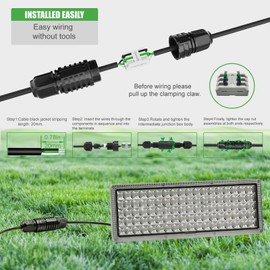 Junction Box Cable Connector Waterproof Cable Connector 2 Way with 3 Pin Electrical Junction Box Connectors 22-10 AWG 32A Ø4-9mm Wire (5 Pack)