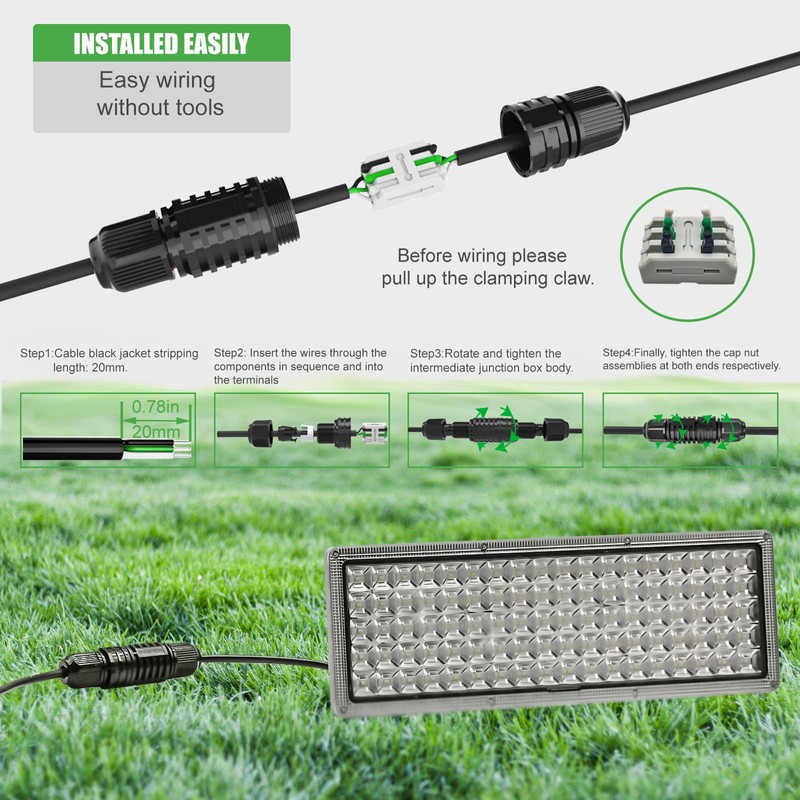 Junction Box Cable Connector Waterproof Cable Connector 2 Way with