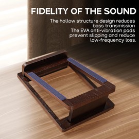 Tilted Desktop Speaker Stands Pair for 3"-5" Speakers, Starfavor Detachable Speaker Holder with Vibration Absorption Pads, Wooden Speaker Riser for Bookshelf Speaker, Studio Monitors (SS-02)