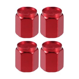 Motoforti Universal Car Tire Valve Stem Caps, Valve Stem Covers for Car SUV Bike Trucks Motorcycles, Aluminum Alloy, Red, 4 Pcs