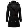 Chrisuno Womens Peacoats Double Breasted Belted Wool Blend Pea Coat