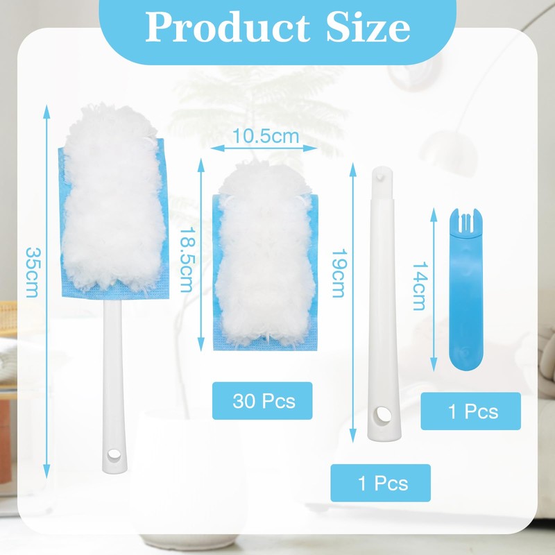 Scettar 30 PCS Fluffy Dusters Magnet Refills,Flash Duster Refills for