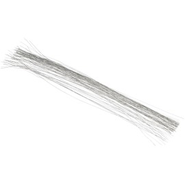 PATIKIL 30 Gauge 14" Floral Stem Wire, 100 Pcs Paper Wrapped Iron Artificial Flower Stem Accessories for DIY Bouquet Stem and Craft Decoration, Silver Tone